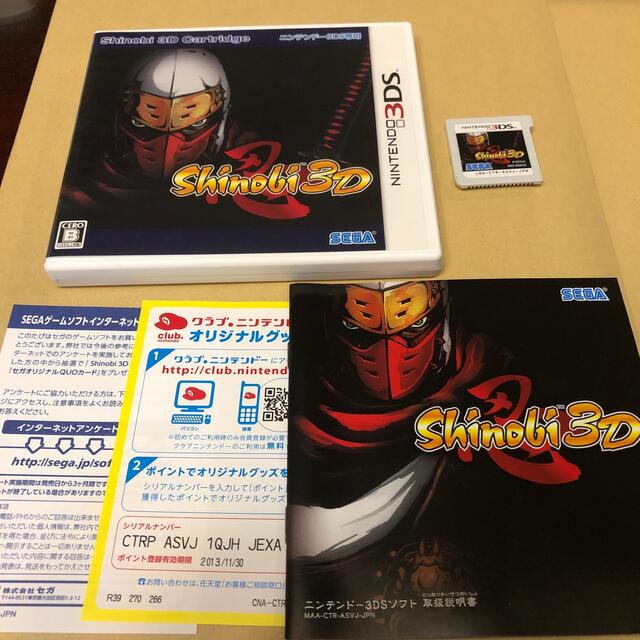 ニンテンドー3DS(ニンテンドー3DS)のShinobi 3D 3DS エンタメ/ホビーのゲームソフト/ゲーム機本体(携帯用ゲームソフト)の商品写真