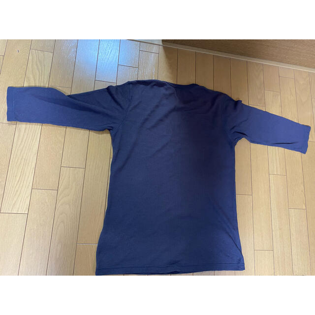 UNIQLO(ユニクロ)のUNIQLO 7分袖　カットソー　ブラック系　Mサイズ メンズのトップス(Tシャツ/カットソー(七分/長袖))の商品写真