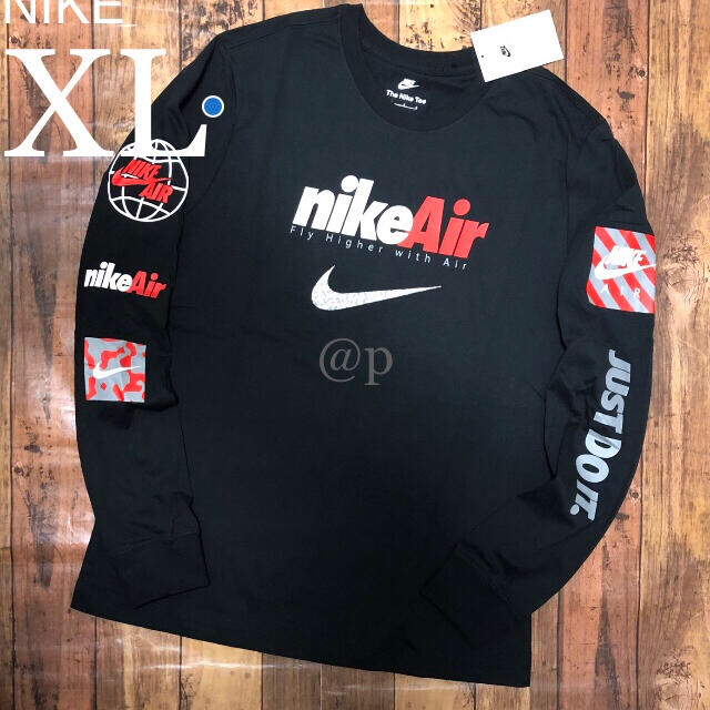 NIKE(ナイキ)の新品 XL NIKE ナイキ エア ロンT 長袖Tシャツ 黒 XL メンズのトップス(Tシャツ/カットソー(七分/長袖))の商品写真
