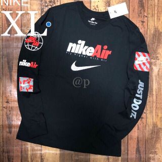 ナイキ(NIKE)の新品 XL NIKE ナイキ エア ロンT 長袖Tシャツ 黒 XL(Tシャツ/カットソー(七分/長袖))