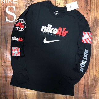 ナイキ(NIKE)の新品 S NIKE ナイキ エア ロンT 長袖Tシャツ 黒 S(Tシャツ/カットソー(七分/長袖))