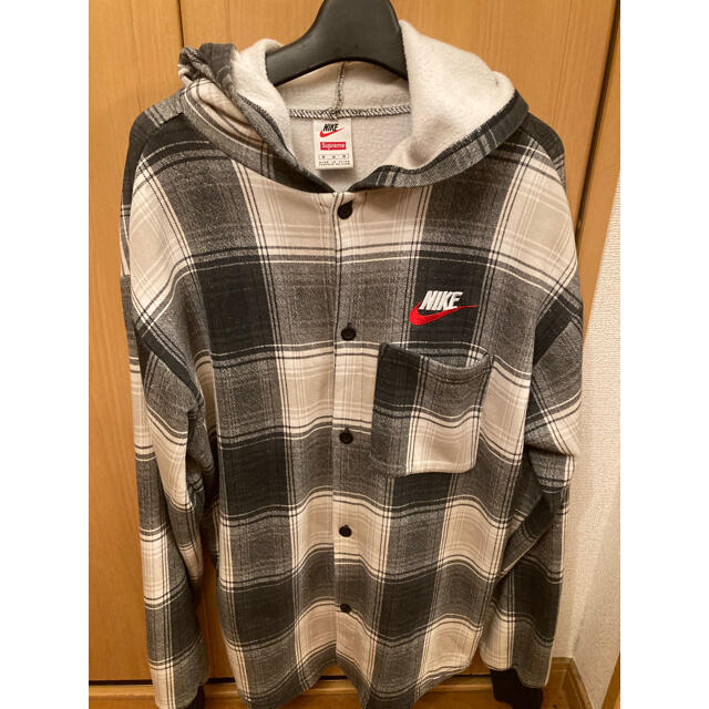 supreme NIKE plaid hooded sweatshirt