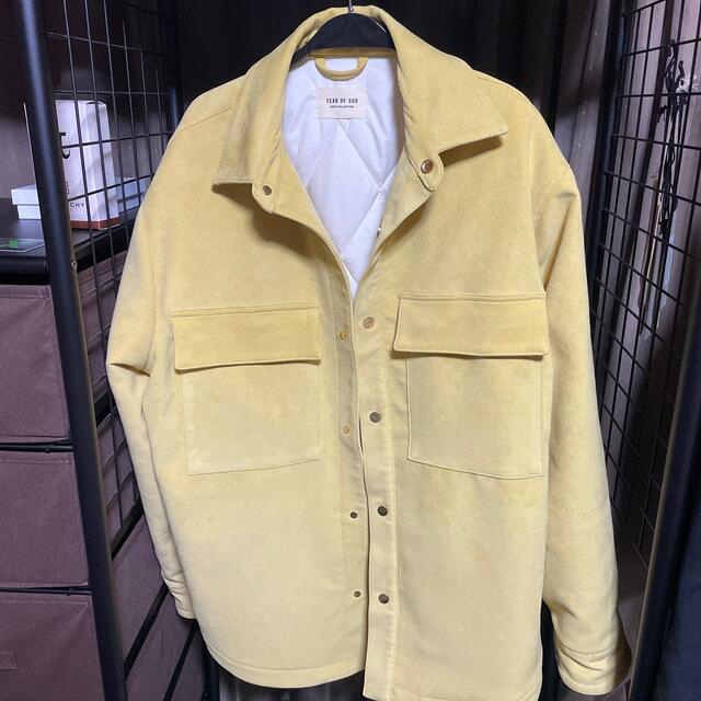 ジャケット/アウターfear of god ultra suede jacket s yellow