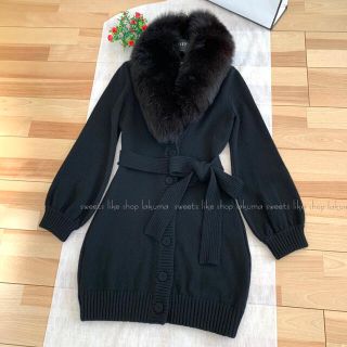 はラクマ FOXEY ニットコートスレンダー カシミヤ100% 38の通販 by