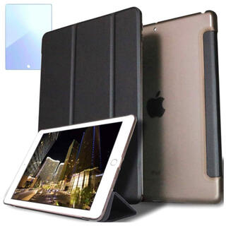 ブラック　iPad10.2インチ　第9世代ケース　ガラスフィルムセット(iPadケース)