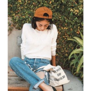 トゥデイフル(TODAYFUL)のTODAYFUL ワッフルコンビTee ワッフル 無地 シンプル 長袖 白 春(Tシャツ/カットソー(七分/長袖))