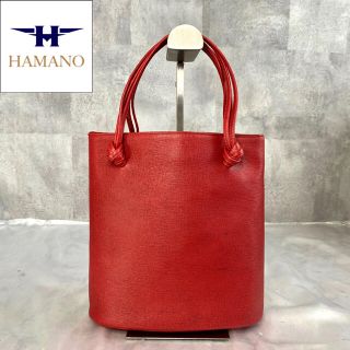 ハマノヒカクコウゲイ(濱野皮革工藝/HAMANO)のさち様専用【美品】HAMANO 濱野皮革工藝 バケツ型 赤 レザーハンドバッグ(ハンドバッグ)