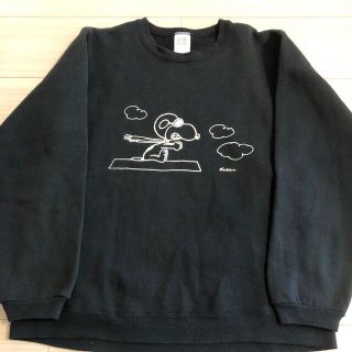 チャンピオン(Champion)のUSA製 vintage SNOOPY ×Russell スウェット ブラック(スウェット)