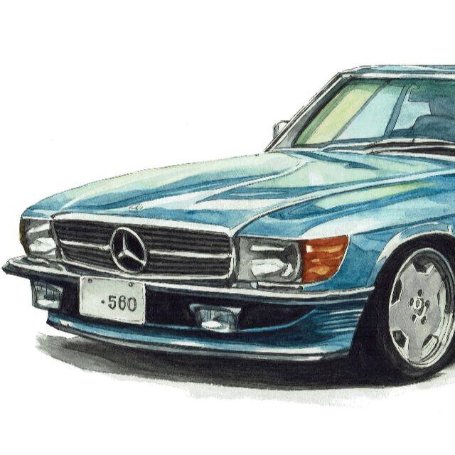 GC-1852 M BENZ SL限定版画サイン額装作家平右ヱ門自動車