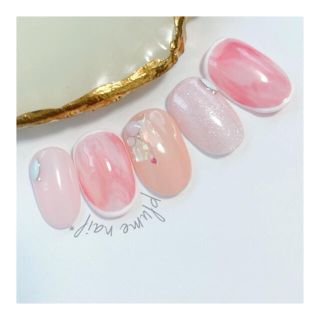 ふんわりcolor nail*サイズオーダー ハンドメイドのアクセサリー(ネイルチップ)の商品写真