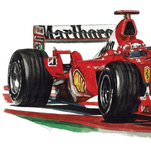 GC-1856 Ferrari F-1限定版画サイン額装作家平右ヱ門 3