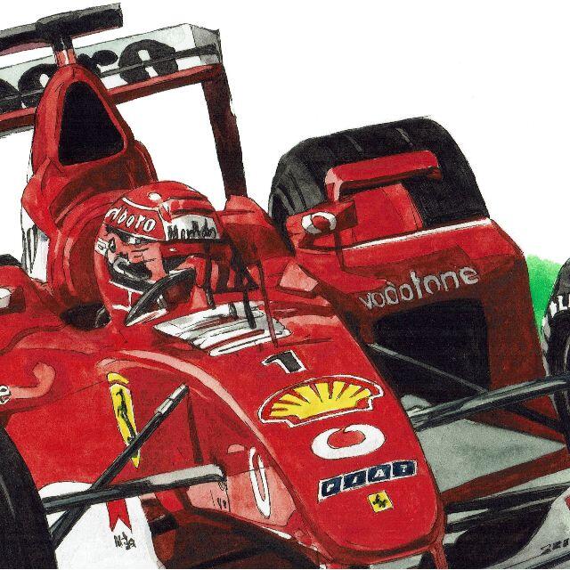 GC-1856 Ferrari F-1限定版画サイン額装作家平右ヱ門 7