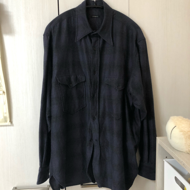 新品！COMOLI 21AW ウールシルクワークシャツ チェックシャツ