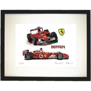 フェラーリ(Ferrari)のGC-1858 Ferrari F-1限定版画サイン額装作家平右ヱ門(版画)