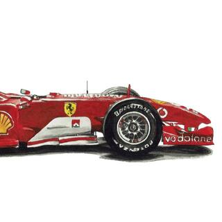 GC-1853 Ferrari F-1限定版画サイン額装作家平右ヱ門