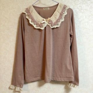 アクシーズファム(axes femme)のaxes femme★ビッグカラー長袖ブラウス　くすみピンク＆ブラウン2点　美品(シャツ/ブラウス(長袖/七分))