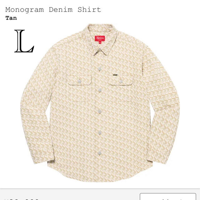 supreme Monogram Denim Shirt Tan  シャツLargeオンライン購入