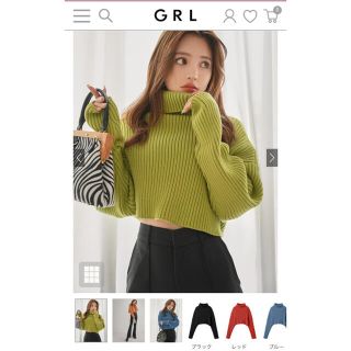 グレイル(GRL)のグレイル　タートルネッククロップド丈ニットトップス(ニット/セーター)