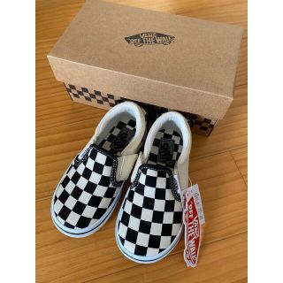 ヴァンズ(VANS)のvans ヴァンズ　スリッポン　チェッカー　17cm 新品　靴　スニーカー(スリッポン)