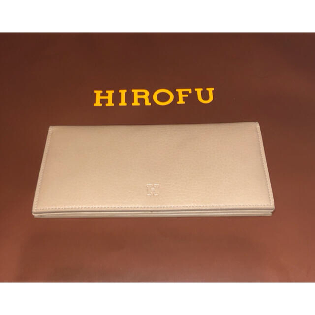 HIROFU ヒロフ 高級 本革 長財布 札ケース グレージュ 小銭入れなしレディース