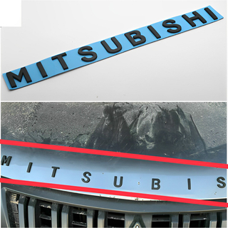 MITSUBISHI ボンネットエンブレム エンジンフードマットブラック三菱ロゴ(車外アクセサリ)