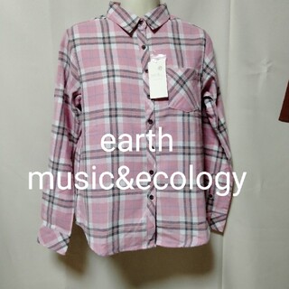 アースミュージックアンドエコロジー(earth music & ecology)の【S】アースミュージックエコロジーチェックシャツピンク(シャツ/ブラウス(長袖/七分))