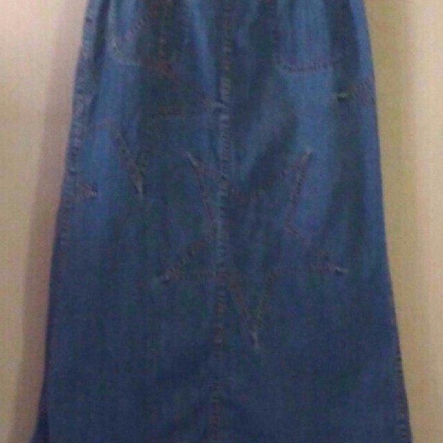 HYSTERIC GLAMOUR(ヒステリックグラマー)のヒステリックグラマー デニム ロングスカート スター リバーシブル 日本製 古着 レディースのスカート(ロングスカート)の商品写真