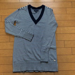 トミーヒルフィガー(TOMMY HILFIGER)のトミーフィルガー　ロングセーター　ボーダー　NYで購入　美品(ニット/セーター)