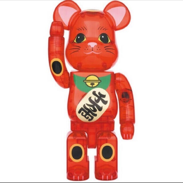 BE@RBRICK ベアブリック 招き猫 梅 透明 400%フィギュア