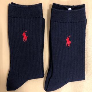 ポロラルフローレン(POLO RALPH LAUREN)の推奨品　新品　レディース  ポロラルフローレン　定番リブ紺色綿ソックス2足組(ソックス)