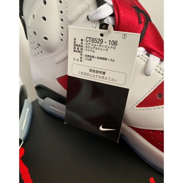 NIKE(ナイキ)の28cm NIKE AIR JORDAN 6 RETRO Carmine メンズの靴/シューズ(スニーカー)の商品写真