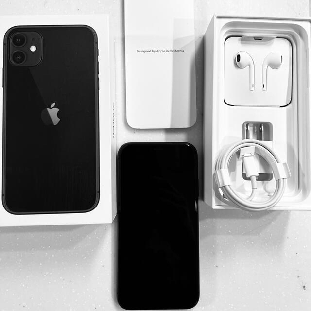 iphone 11 128gb ブラック simフリー 美品 備品新品-