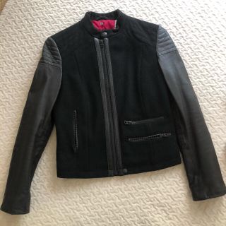 ポールスミス(Paul Smith)のポールスミス♡ウールとレザーのコンビジャケット(ノーカラージャケット)