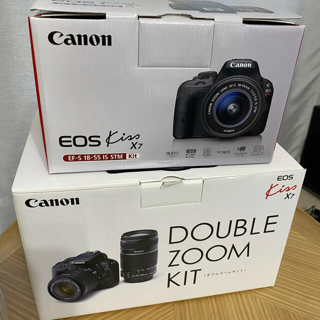 Canon EOS KISS X7 Wズームキット レリーズ付き - デジタルカメラ