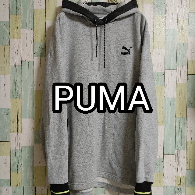 PUMA(プーマ)のPUMA プーマ 刺繍 ゆるだぼ ビッグシルエット パーカー グレー Mサイズ メンズのトップス(パーカー)の商品写真