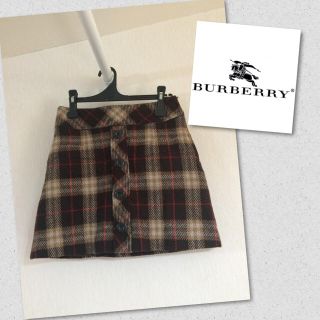 バーバリー(BURBERRY)のバーバリー チェックウールスカート 160 150 36 38(スカート)