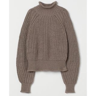 エイチアンドエム(H&M)のチャンキーニット セーター　XL　ダークグレージュ(ニット/セーター)