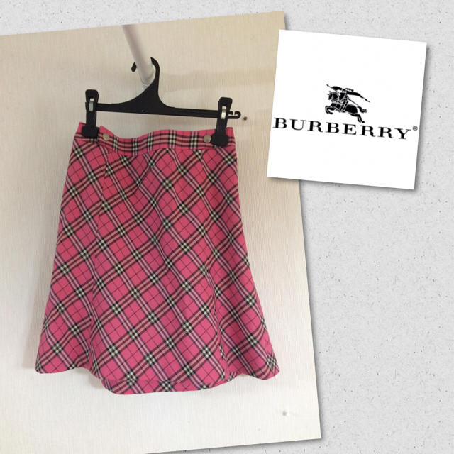 BURBERRY - 美品バーバリー ピンクノバチェックフレアスカート160 15