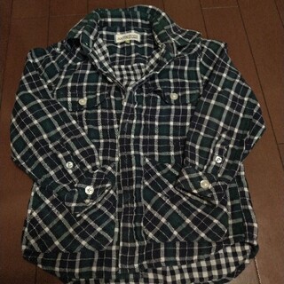 ピコ(PIKO)の美品 PIKO 長袖シャツ 100 柔らかネルシャツ 男 緑チェック柄  子供服(ブラウス)