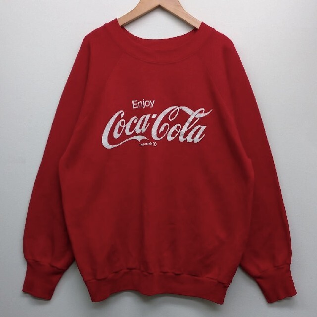 ★コカ・コーラ 飲料企業物 ビッグロゴ ストリート黒赤 スウェットトレーナー