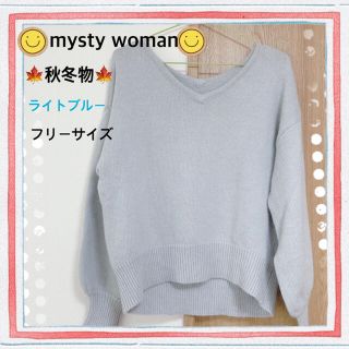 ミスティウーマン(mysty woman)のmysty womanミスティウーマン　ニットセーター　フリーサイズ　Vネック(ニット/セーター)