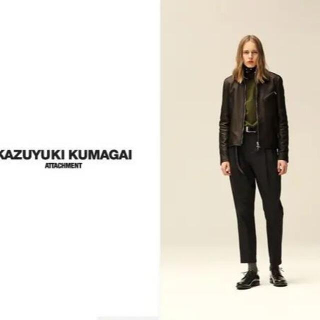 KAZUYUKI KUMAGAI ATTACHMENT - KAZUYUKI KUMAGAI シングルレザージャケット SIZE1の通販 by 64947's shop|カズユキクマガイアタッチメントならラクマ 得価大人気
