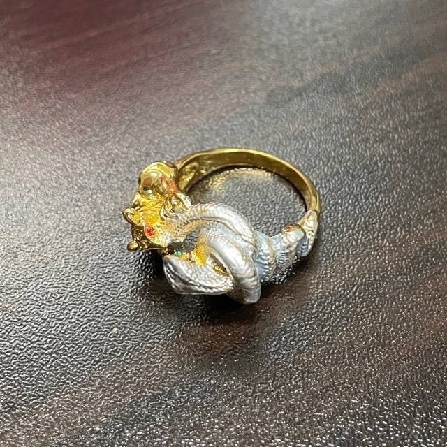 【SALE】リング　メンズ　指輪　タイガー　スネーク　虎　蛇　20号 レディースのアクセサリー(リング(指輪))の商品写真