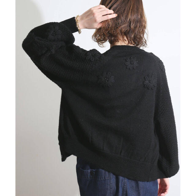 IENA LA BOUCLE  Pireneiフラワー柄編みカーディガン　イエナ 6