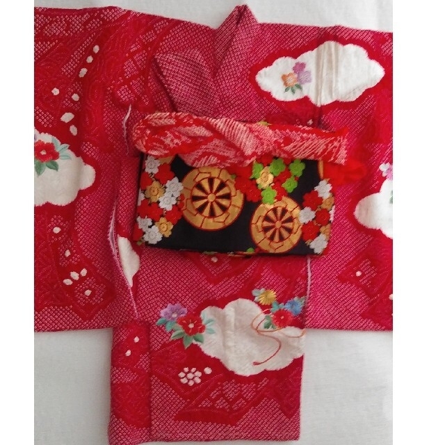 大放出セール】 七五三 正絹 絞り 刺繍 着物 長襦袢 産着 祝着 和服+ ...