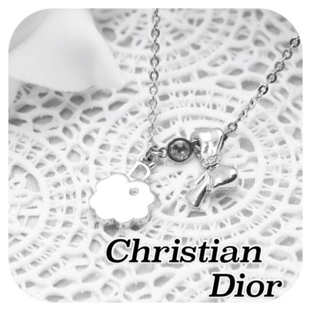 【アンティーク　超美品】Dior ディオール　ネックレス　ラインストーン　CD