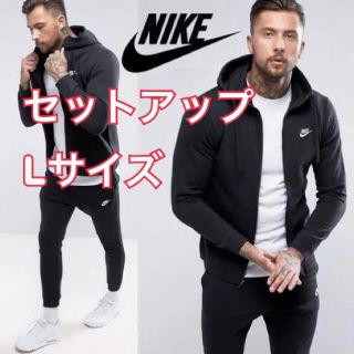 ナイキ(NIKE)の新品 NIKE セットアップ パーカー&ジョガーパンツ ブラック L 送料無料(その他)