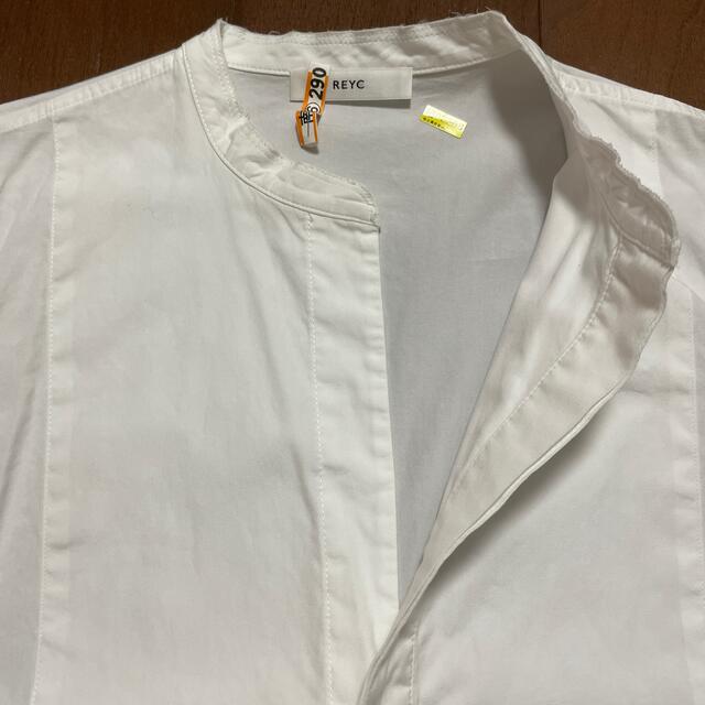 リック REYC スタンドカラー ロングシャツ ブラウス 長袖 36 白