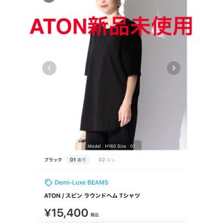 デミルクスビームス(Demi-Luxe BEAMS)のATON ／スピン ラウンドヘムTシャツ新品未使用(Tシャツ(長袖/七分))