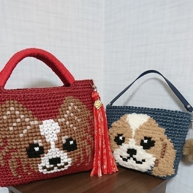 ハンドメイド 麻バック ズパゲッティ 犬 麻紐バック カゴバック ワン ハンドメイド 麻バック ズパゲッティ 犬 麻紐バック カゴバック ワン